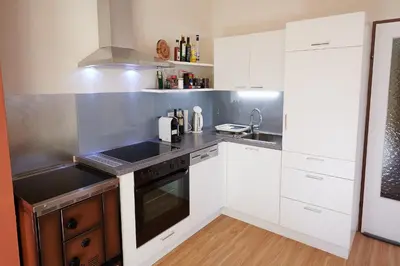 Küche/Küchenzeile in der Unterkunft Ferienwohnung Klauber Schöder