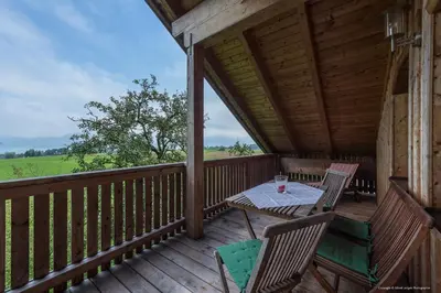 Ein Balkon oder eine Terrasse in der Unterkunft Weslhof