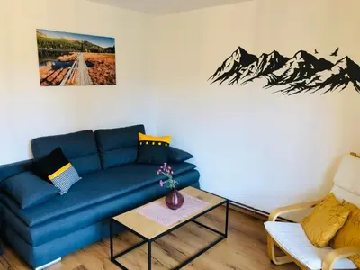 Ein Sitzbereich in der Unterkunft Pernerhof