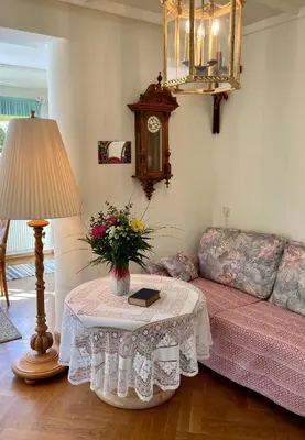 Ein Sitzbereich in der Unterkunft Apartment Linda