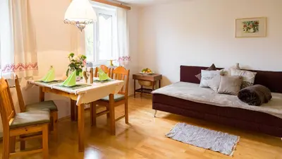 Ein Bett oder Betten in einem Zimmer der Unterkunft Strauss Appartements