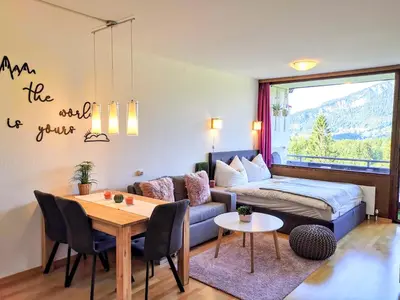 Ein Sitzbereich in der Unterkunft Jonas Deluxe Apartment Panoramablick