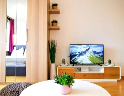 TV/Unterhaltungsangebot in der Unterkunft Jonas Deluxe Apartment Panoramablick