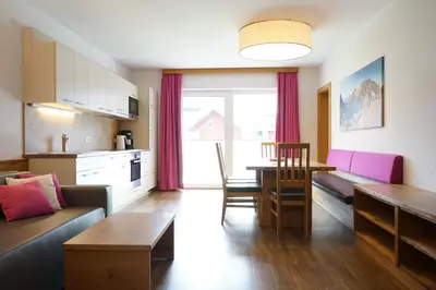 Küche/Küchenzeile in der Unterkunft Bergfink apartments