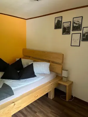 Ein Bett oder Betten in einem Zimmer der Unterkunft Gut Schablberg