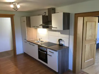 Küche/Küchenzeile in der Unterkunft Ferienwohnung Radauer