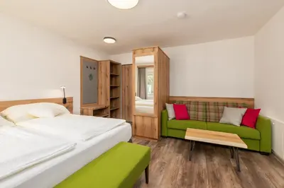 Ein Bett oder Betten in einem Zimmer der Unterkunft Landgasthof Bierfriedl
