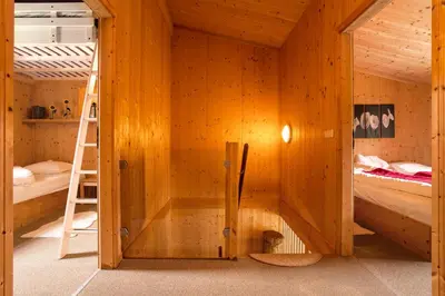 Ein Bett oder Betten in einem Zimmer der Unterkunft Ferienhaus Sternwarte