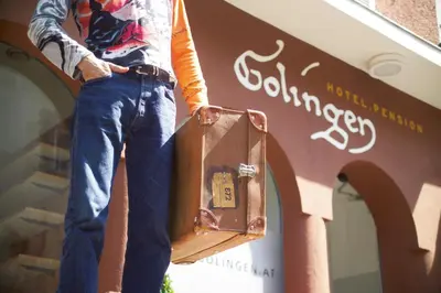 Ein Zertifikat, Auszeichnung, Logo oder anderes Dokument, das in der Unterkunft Hotel.Pension.Golingen ausgestellt ist