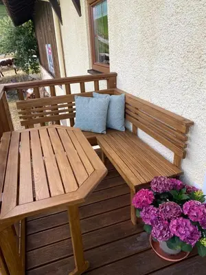 Ein Balkon oder eine Terrasse in der Unterkunft Reithgut