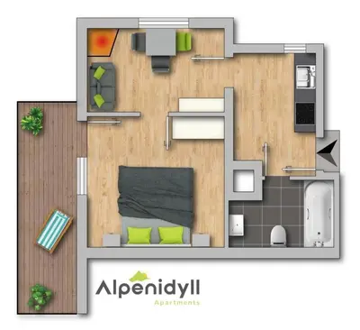 Grundriss der Unterkunft Bergidyll 3 by Alpenidyll Apartments