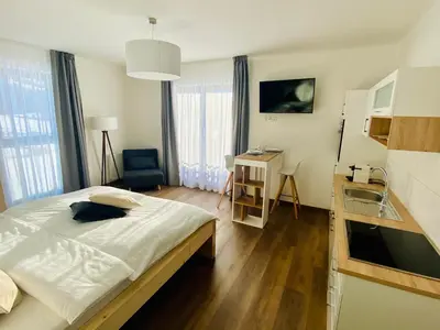 Ein Bett oder Betten in einem Zimmer der Unterkunft Haus Stadler - Self Check-in