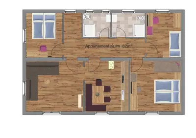 Grundriss der Unterkunft Appartements Kolb