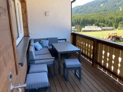 Ein allgemeiner Bergblick oder ein Berglick von der Ferienwohnung aus