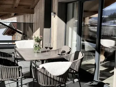 Ein Sitzbereich in der Unterkunft Appartement Tauernblick Radstadt