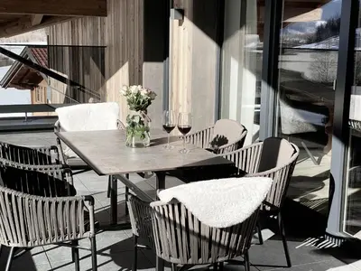 Ein Sitzbereich in der Unterkunft Appartement Tauernblick Radstadt