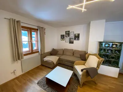 Ein Sitzbereich in der Unterkunft Sonnenhütte