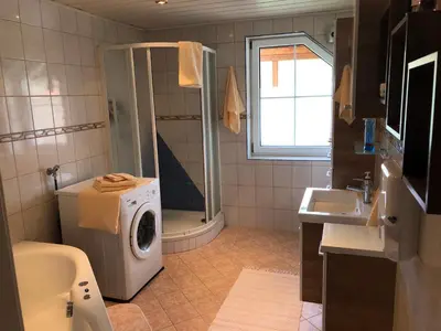 Ein Badezimmer in der Unterkunft Ferienwohnung Stiftsgartenblick
