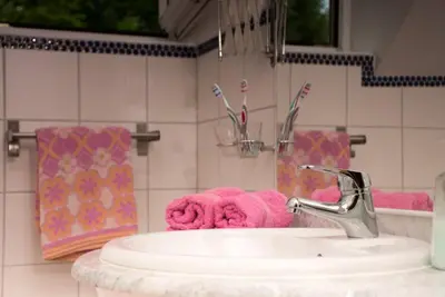 Ein Badezimmer in der Unterkunft Ferienhaus Kopriwa