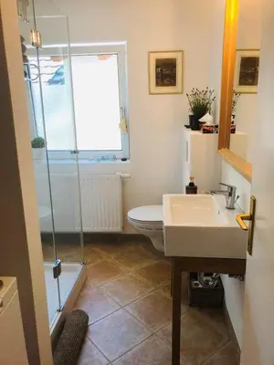 Ein Badezimmer in der Unterkunft Ferienwohnung Attersee-Mondsee