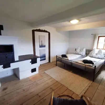 Ein Bett oder Betten in einem Zimmer der Unterkunft Lutzmannalm