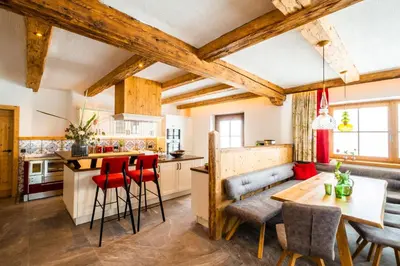 Küche/Küchenzeile in der Unterkunft Ferienhaus Mandlberggut
