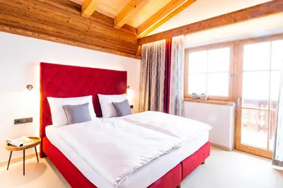 Ein Bett oder Betten in einem Zimmer der Unterkunft Ferienhaus Mandlberggut