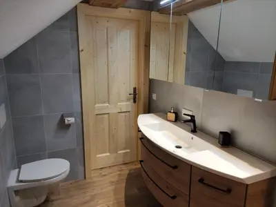 Ein Badezimmer in der Unterkunft Bauernhof - Appartement beim Zefferer