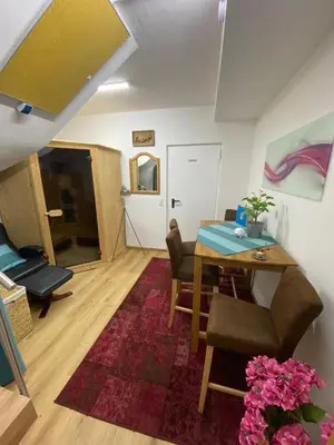 Ein Sitzbereich in der Unterkunft Auszeit Salzkammergut Appartements