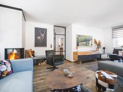 Ein Sitzbereich in der Unterkunft Chalet Hirschblick
