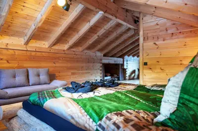Ein Sitzbereich in der Unterkunft Köck-Chalet
