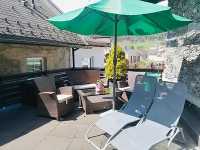 Ein Patio oder anderer Außenbereich in der Unterkunft Appartement Vorstadtstub'n
