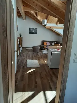 Ein Sitzbereich in der Unterkunft Ferienwohnung Leni