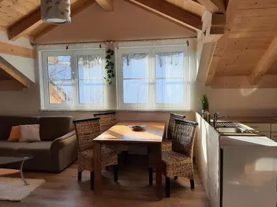Küche/Küchenzeile in der Unterkunft Ferienwohnung Leni
