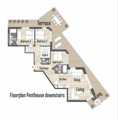 Grundriss der Unterkunft Penthouse Alpendorf