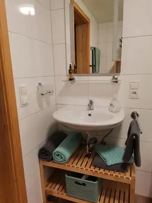 Ein Badezimmer in der Unterkunft Rainerhof