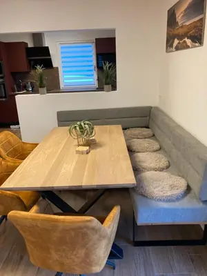 Ein Sitzbereich in der Unterkunft Chalet Bergblick