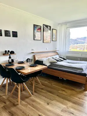 Ein Bett oder Betten in einem Zimmer der Unterkunft Wolfgangsee Seeblickplatzl 119