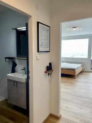 Ein Bett oder Betten in einem Zimmer der Unterkunft Wolfgangsee Seeblickplatzl 119
