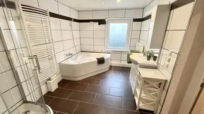 Ein Badezimmer in der Unterkunft Haus am Soleweg