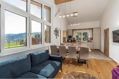 Ein Sitzbereich in der Unterkunft Appartement Alpengefühl am Dachstein