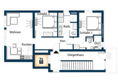 Grundriss der Unterkunft Panorama Appartement 1