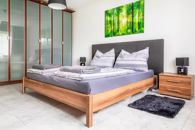 Ein Bett oder Betten in einem Zimmer der Unterkunft Ferienwohnung Wallmerhof am ländlichen Wimberg