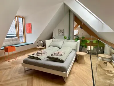 Ein Sitzbereich in der Unterkunft Marktplatz-Residenz - 110 m vom Traunsee