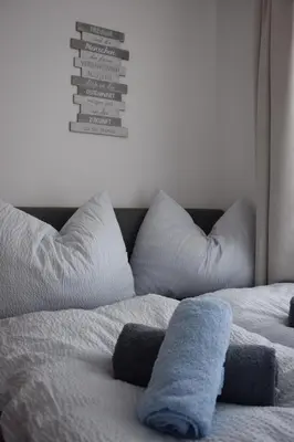 Ein Bett oder Betten in einem Zimmer der Unterkunft Ferienhaus Bergblick