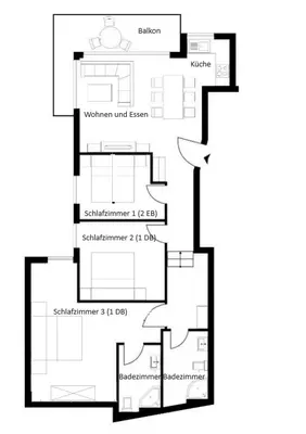 Grundriss der Unterkunft Appartements 