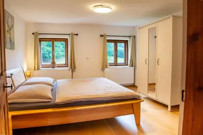 Ein Bett oder Betten in einem Zimmer der Unterkunft Ferienhaus Christian