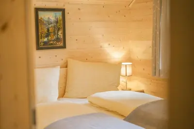 Ein Bett oder Betten in einem Zimmer der Unterkunft Forsthaus Toplitzsee