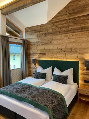 Ein Bett oder Betten in einem Zimmer der Unterkunft Ferienlodge Edelstein