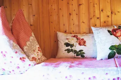 Ein Bett oder Betten in einem Zimmer der Unterkunft Krummholzhütte